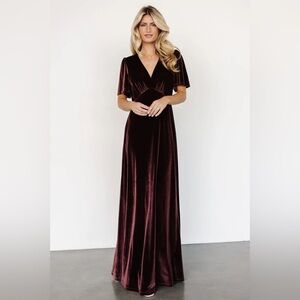 Baltic Born Burgundy Velvet Maxi Dress